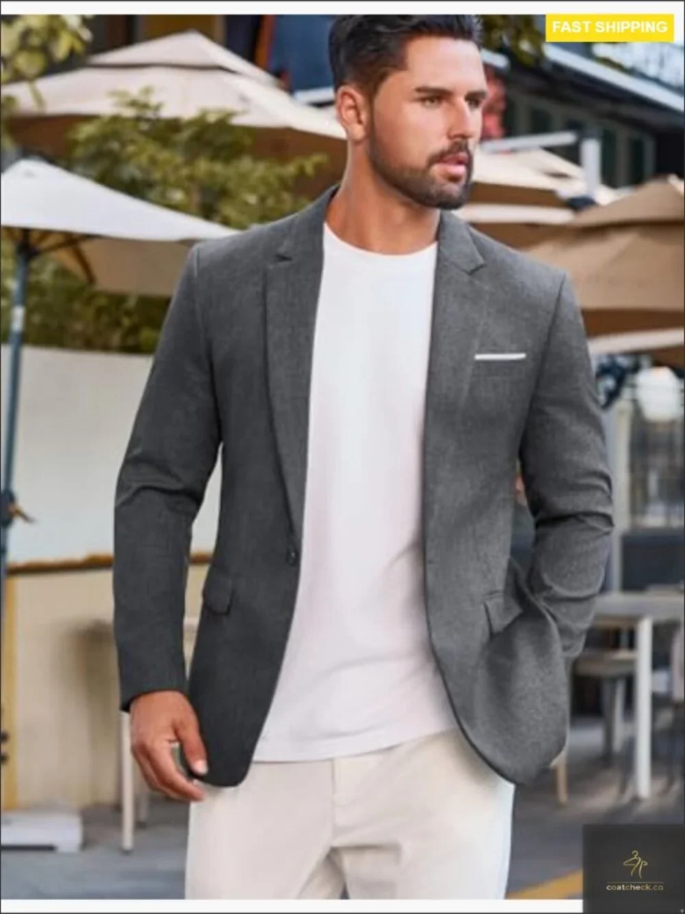 Slim Fit Sport Coat Lightweight Blazer Modern Classic Casual One Button